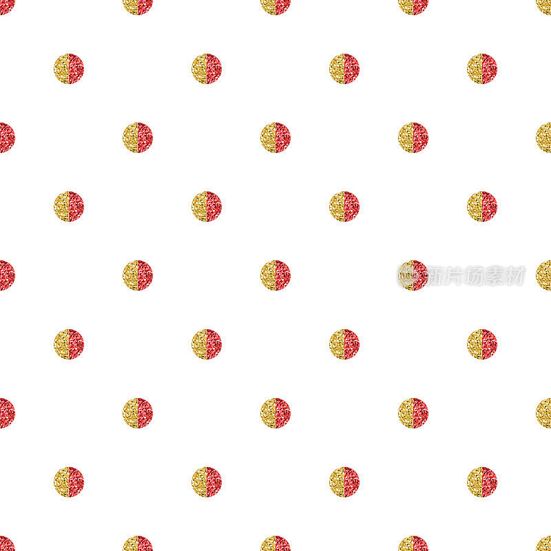 seamless chinese new year pattern background with red and gold glitter dot shape